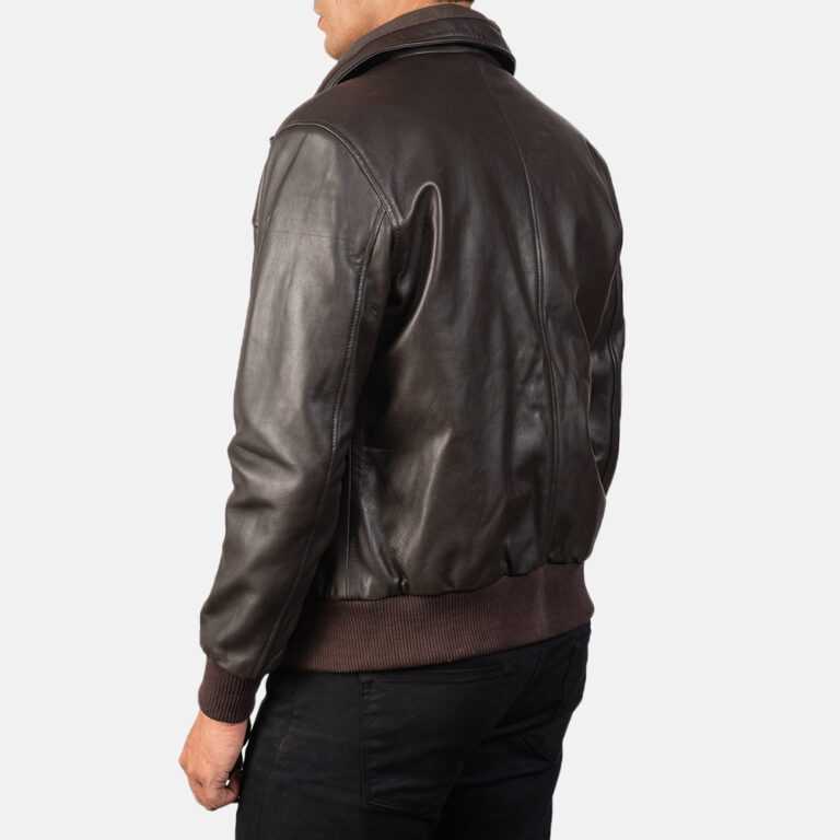 Mens Air Rolf Brown Leather Bomber Jacket3-8-1568642325535